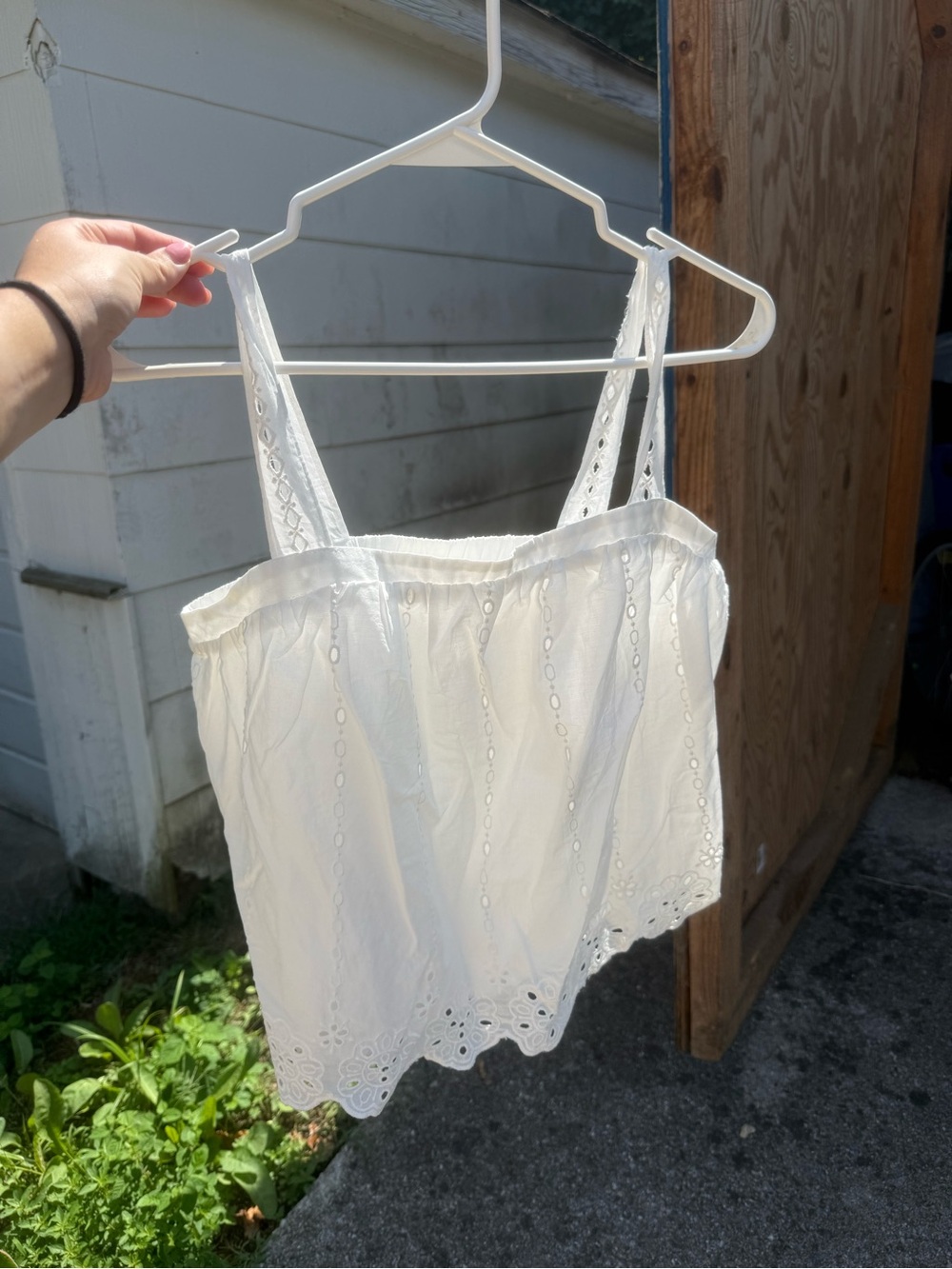 Maurices White Eyelet Lace Tank Top